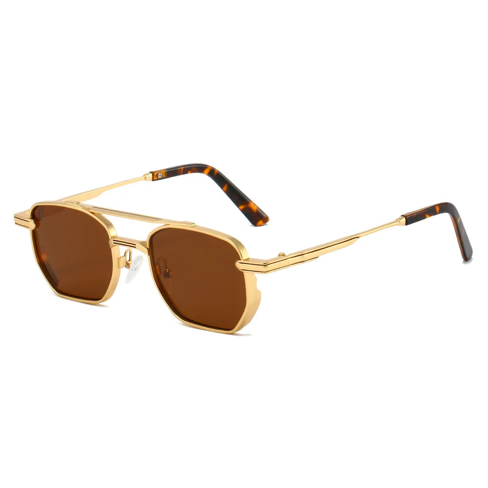 JNPCXI New Vintage Double Bridges Pilot Women Sunglasses Metal Frame Gradient Shades UV400 Men Trending Sun Glasses