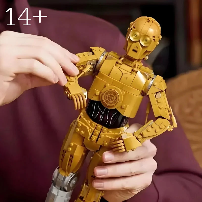 New 1140pcs MOC 75398 Space Wars C-3PO Droid Figure Action Model Building Blocks