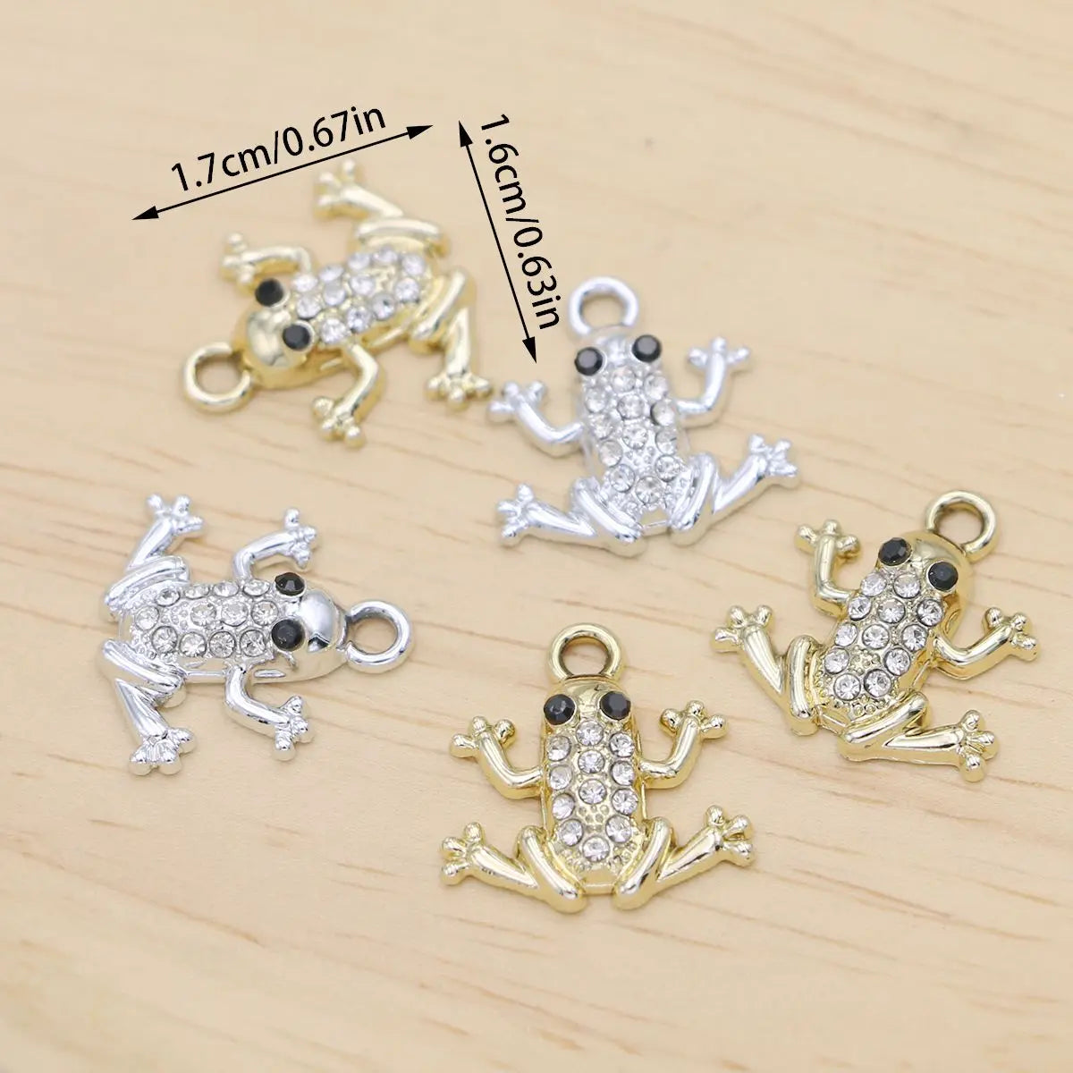 10Pcs Gold Plated Frog Charm Pendant for Jewelry Making Earrings Bracelet Necklace Accessories DIY Craft Findings