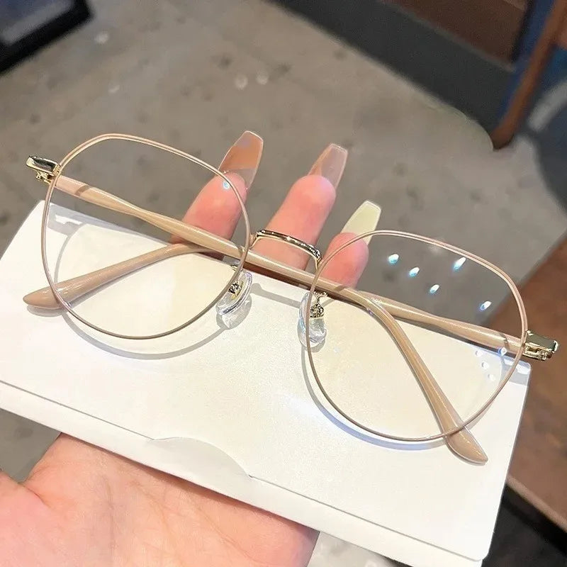 New Korean metal flat light glasses for both men and women, anti blue light/radiation glasses