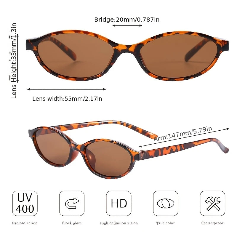 Black Small Frame Oval Women's Sunglasses with A High-end Feel European and American Personality Suitable for Wearing Sunglasses