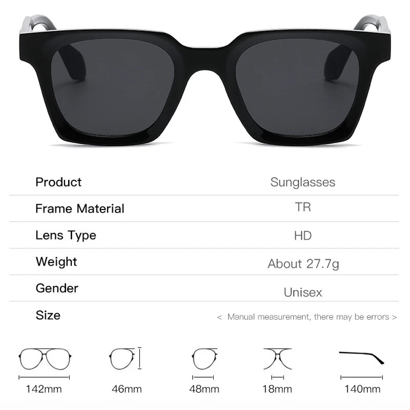 JNPCXI New Square Double Color Sunglasses Women Fashion Shades UV400 Men Trending Sun Glasses