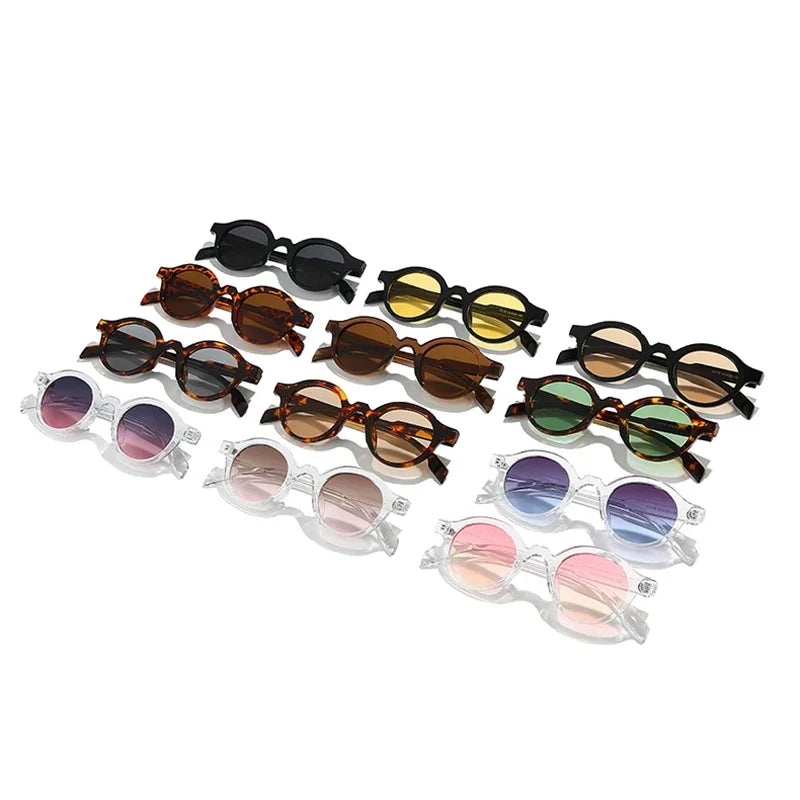 JNPCXI Retro Small Round Women Sunglasses Fashion Gradient Shades UV400 Punk Men Yellow Green Sun Glasses
