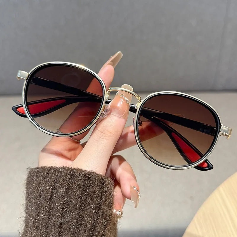 Metal Steampunk Series Round Frame Sunglasses Retro European and American Fashion UV Protection Eyewear