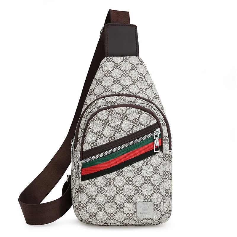 Messenger Bag Shoulder Cloth Chest Crossbody Casual Handbag with Earphone Hole