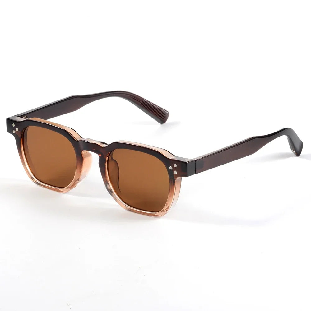 JNPCXI Square Rivets Sunglasses for Women Men Vintage Trend Trending Sun Glasses Ladies Beach Shades Male Female UV Protection