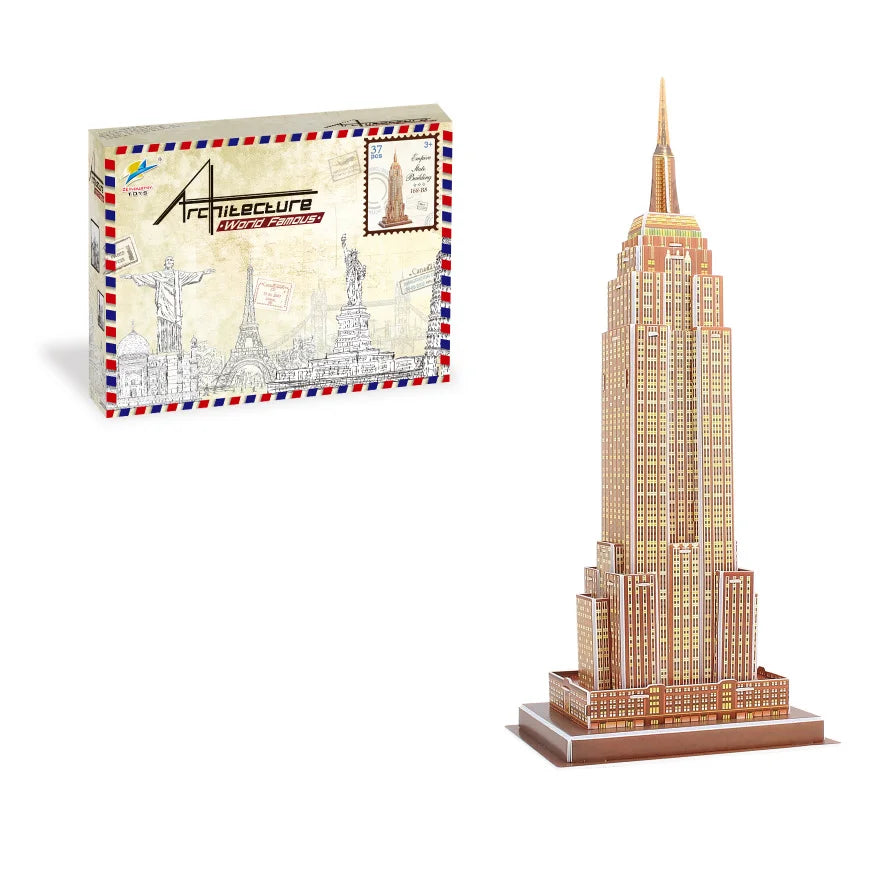DIY Paper 3D Puzzle Model World Attractions Construction Children's DIY Intellectual Development Educational Toys for Kids