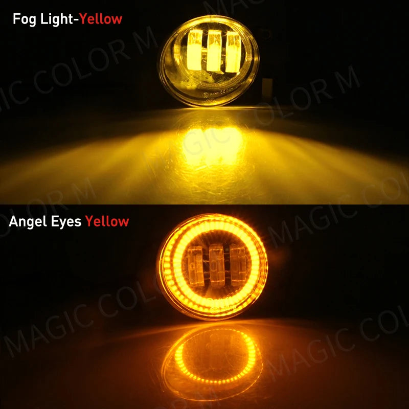 Angel Eye Fog Light For Toyota Highlander Kluger Avalon Prius C-HR CHR Estima 4Runner Car LED DRL Daytime Running Lamp 12V 2Pcs