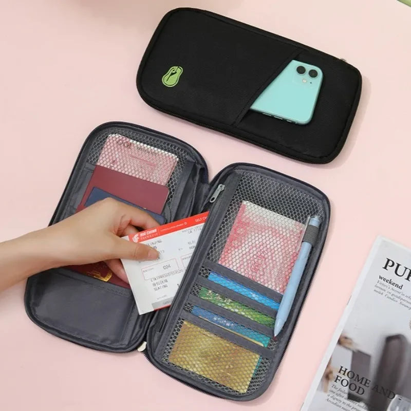 Multi-Functional Wallet-Style Travel Document Holder Men's Women's Style Passport Wallet Organizer Bag Wholesale Stock Available