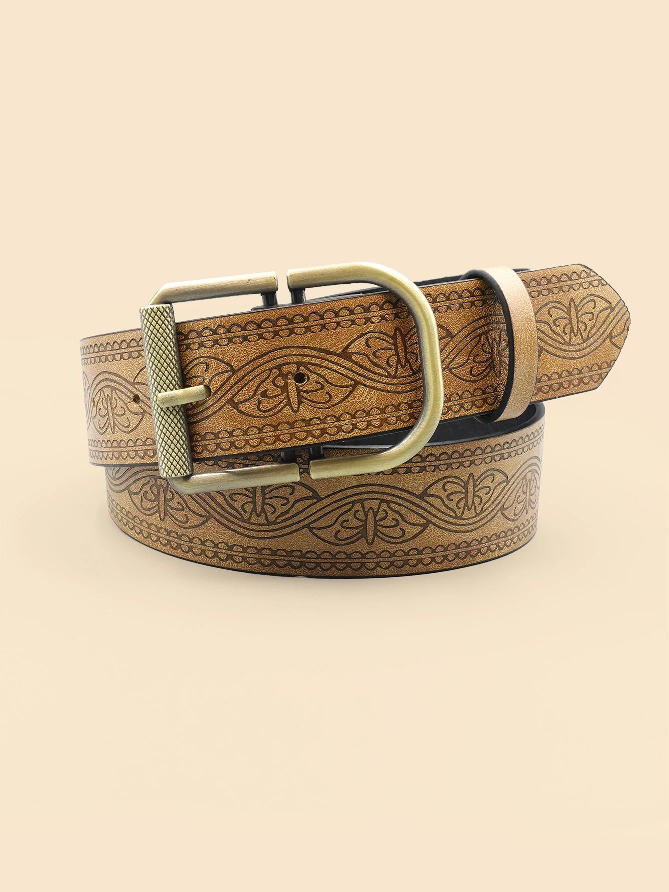 Western Style Casual Women's Belt, Retro Printed Belt, Classic Decorative Belt