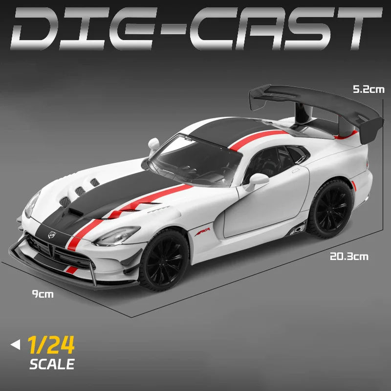 1:24 Hellcat Viper Alloy Police Cars Diecasts Models Toys Sound Light Pull Back Doors Opened Vehices Toy Boys Birthday Presents