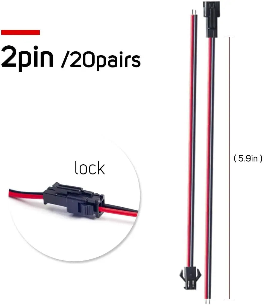 10 Pairs 2/3/4/5pin SM JST 10cm Cable Female/Male Connectors for Led Strip RGB 5050 3528 WS2801 APA02 WS2815 WS2813