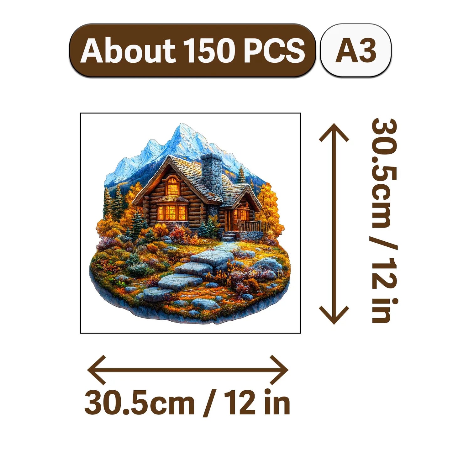 Rural Scenery Wooden Jigsaw Puzzle Wood Home Decor Painting Christmas and Halloween Gift Toy for Teen and Kid
