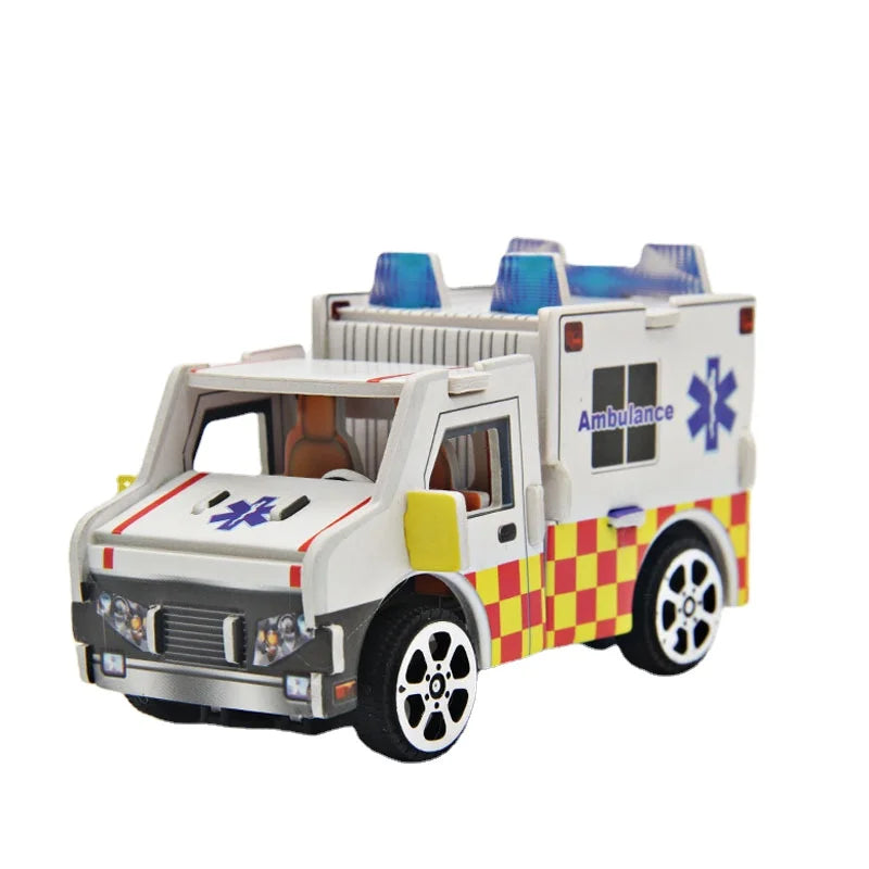 3D Puzzle Engineering Vehicle Paper Handmade DIY Production Brain Puzzle Children's Educational Interactive Games Toys