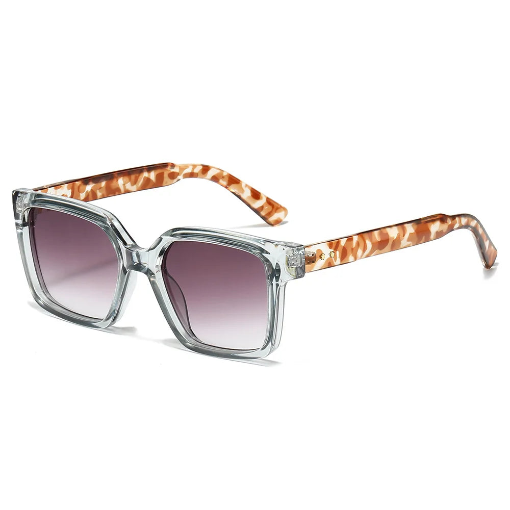 JNPCXI New Square Sunglasses Women Shades UV400 Retro Trending Rivets Men Gradient Orange Sun Glasses