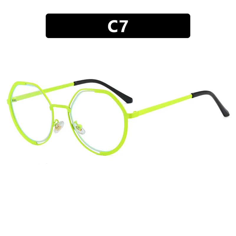 JNPCXI Round Eyeglasses Retro Trendy Lightweight Frame Comfortable Wear Glasses Women