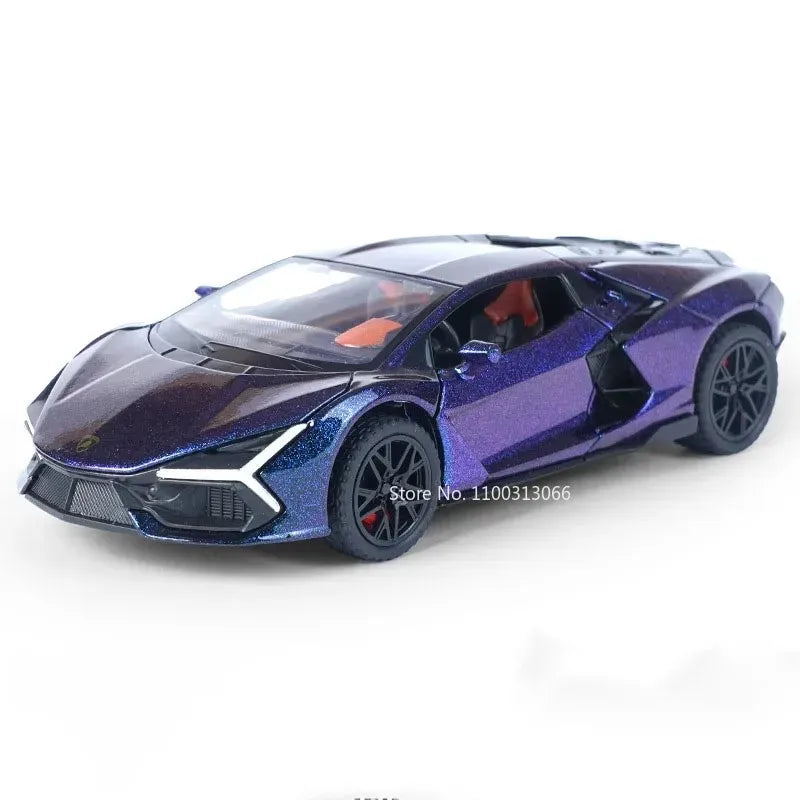 1:32 Lambor Countach LBWK Revuelto Miniature Model Alloy Diecast Toys Car with Sound Light Pull Back Vehices Fashion Accessories