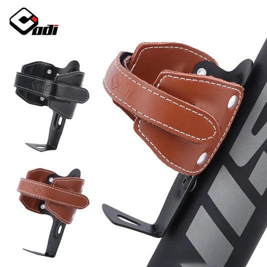 ODI Bicycle Water Bottle Holder Adaptor Multi Location Mounting Bike Bottle Cage Leather Bottle Cage Strap Seatpost Fork Frame