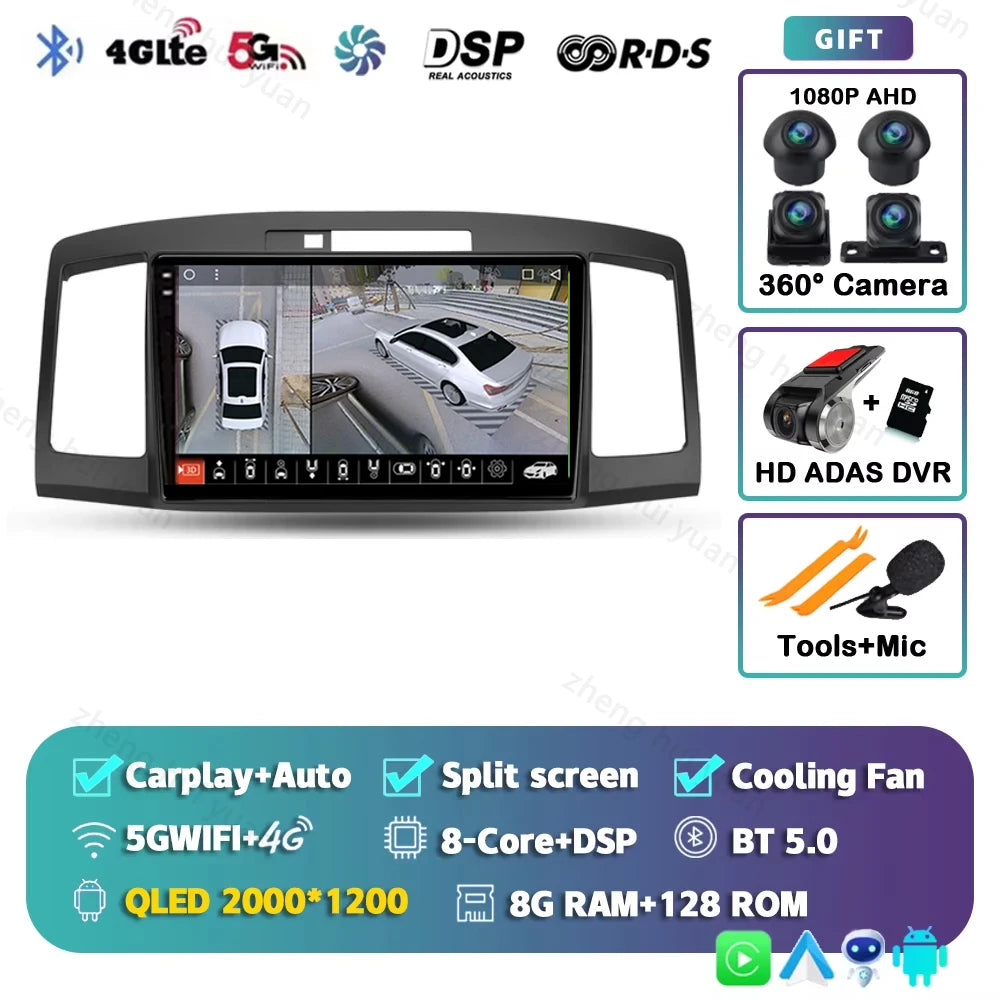 Android 15 CarPlay Auto For Toyota Allion Premio T240 2001 - 2007 Car Radio Multimedia navigation video DVD Autoradio Stereo gps