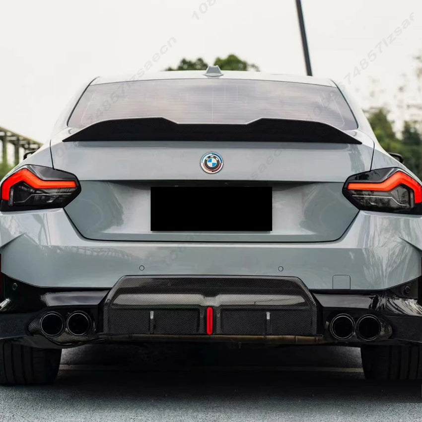 For BMW 2 Series G42 M240i M235i M Sport 2021-2025 LED Car Rear Bumper Diffuser Lip Spoiler Body kit Gloss Black  Accessories