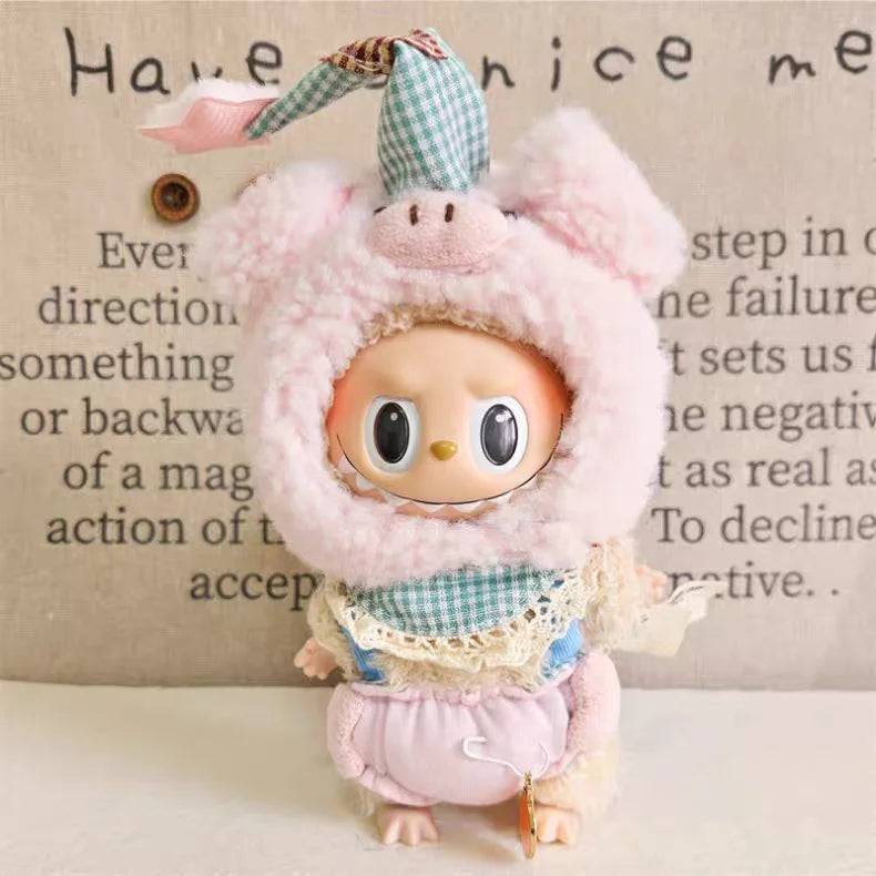 Labubu Clothes For 15-17CM I II III Labubu Outfits Mini Plush Cotton Idol Doll Universal Clothing  Party Accessories Gifts