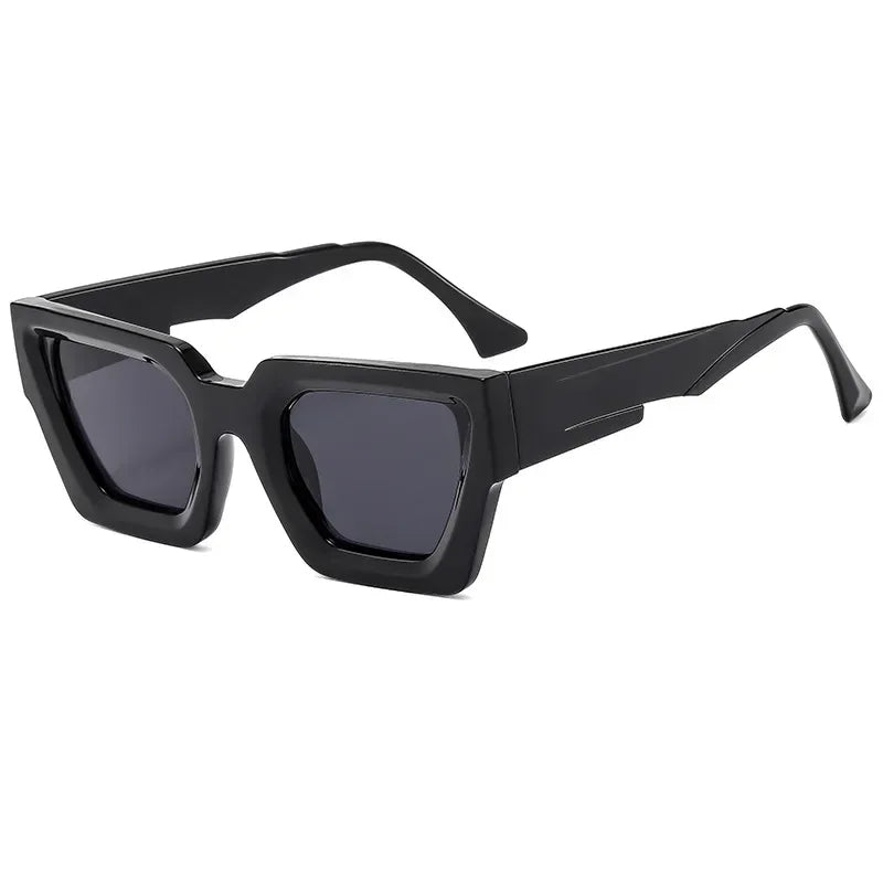 JNPCXI New Square Men Fashion Double Color Outdoor Sunglasses Retro Gray Lens UV400 Women Trending Sun Glasses