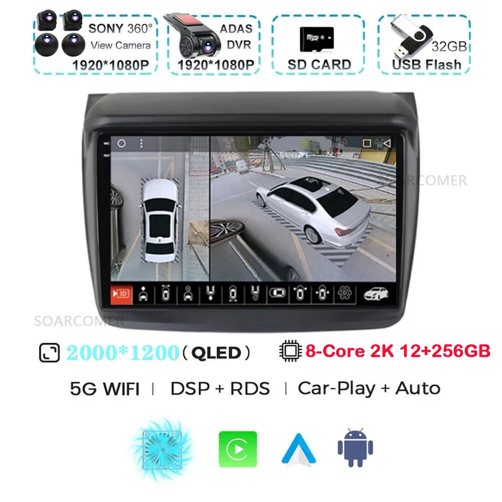 Android 15 For Mitsubishi Pajero Sport 2 2008 - 2017 L200 Triton 2006 - 2014 Android Car Radio Multimedia Video Player stereo BT
