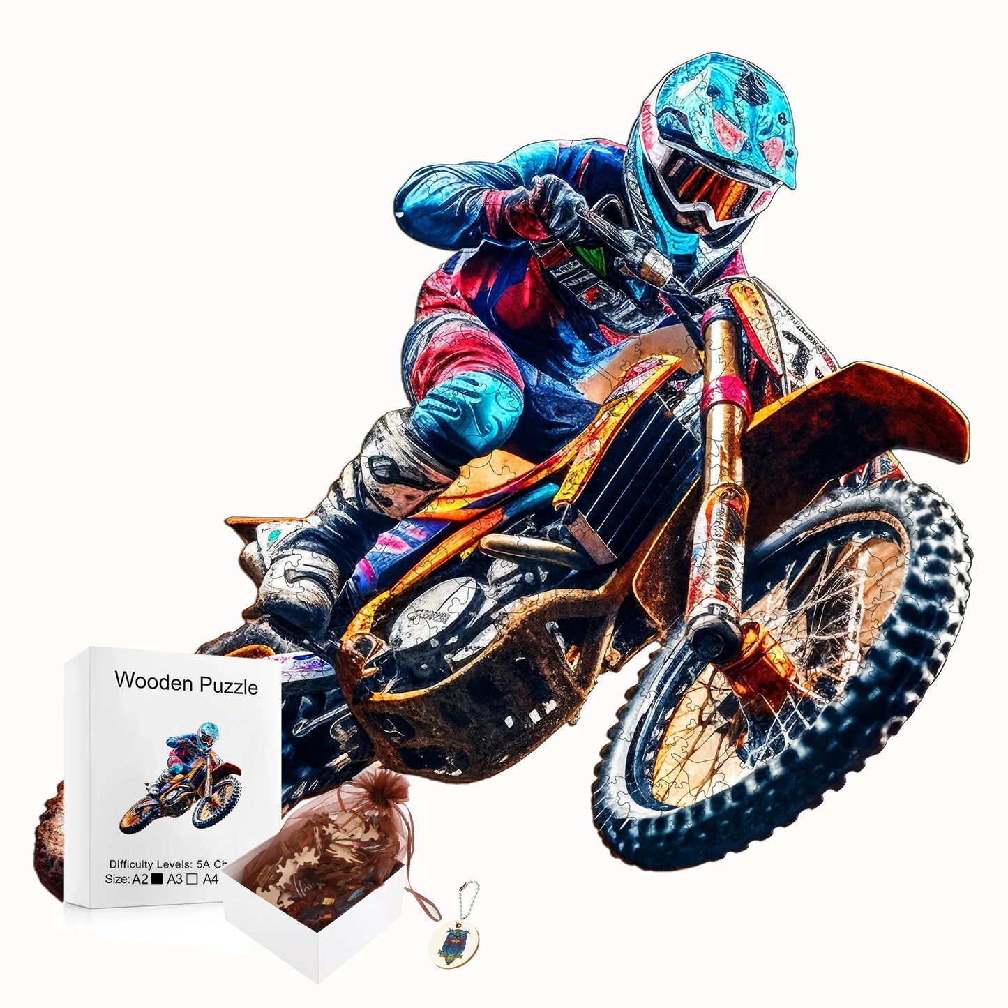 Mountain Off Road Motorcycle Wooden Jigsaw Puzzle Rugged Style Home Decor Christmas and Halloween Gift Toy For Teen And Kid