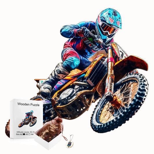 Mountain Off Road Motorcycle Wooden Jigsaw Puzzle Rugged Style Home Decor Christmas and Halloween Gift Toy For Teen And Kid