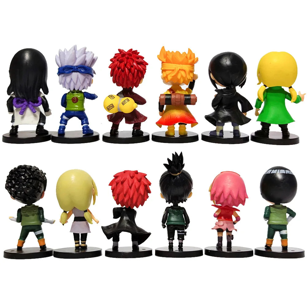 12pc/set Anime Naruto Shippuden Hinata Sasuke Itachi Kakashi Gaara Action Figure