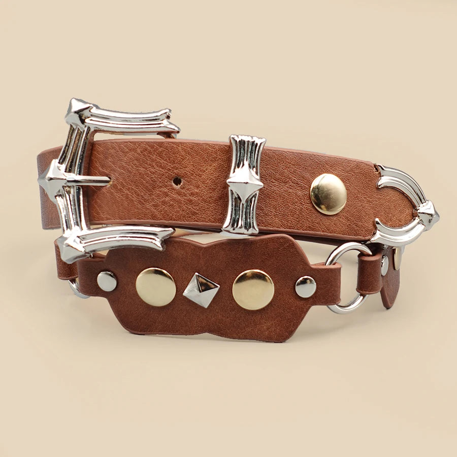 Fashion Rivet Punk Retro Style Women's Belt, Suitable for Women's Dress Belt