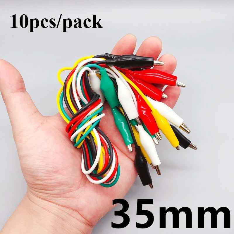 10pcs/pack Alligator Clips Electrical DIY Test Leads Alligator Double-ended Crocodile Clips Roach Clip Test Jumper Wire