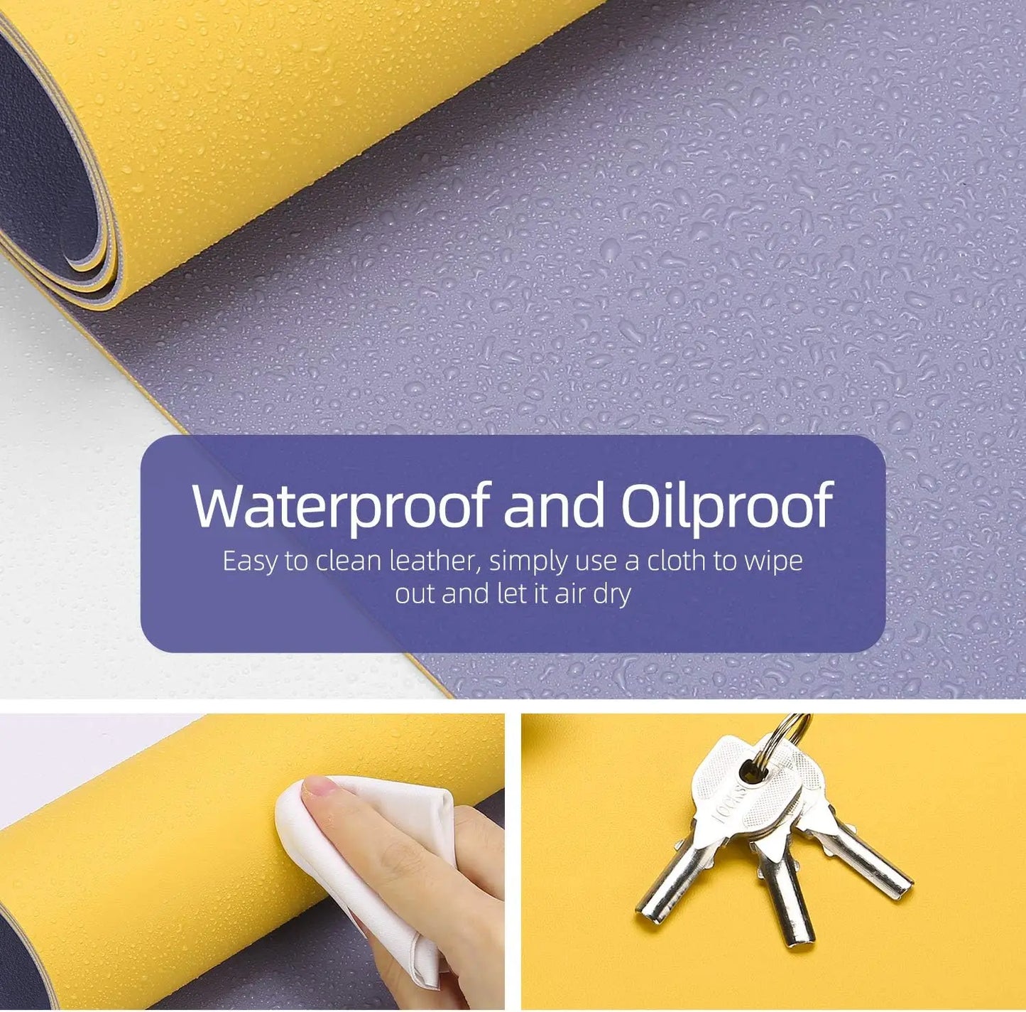 Large Mouse pad for Desk, Leather Desk Pad Large for Keyboard and Mouse,Dual-Sided Mouse Mat for Office/Home