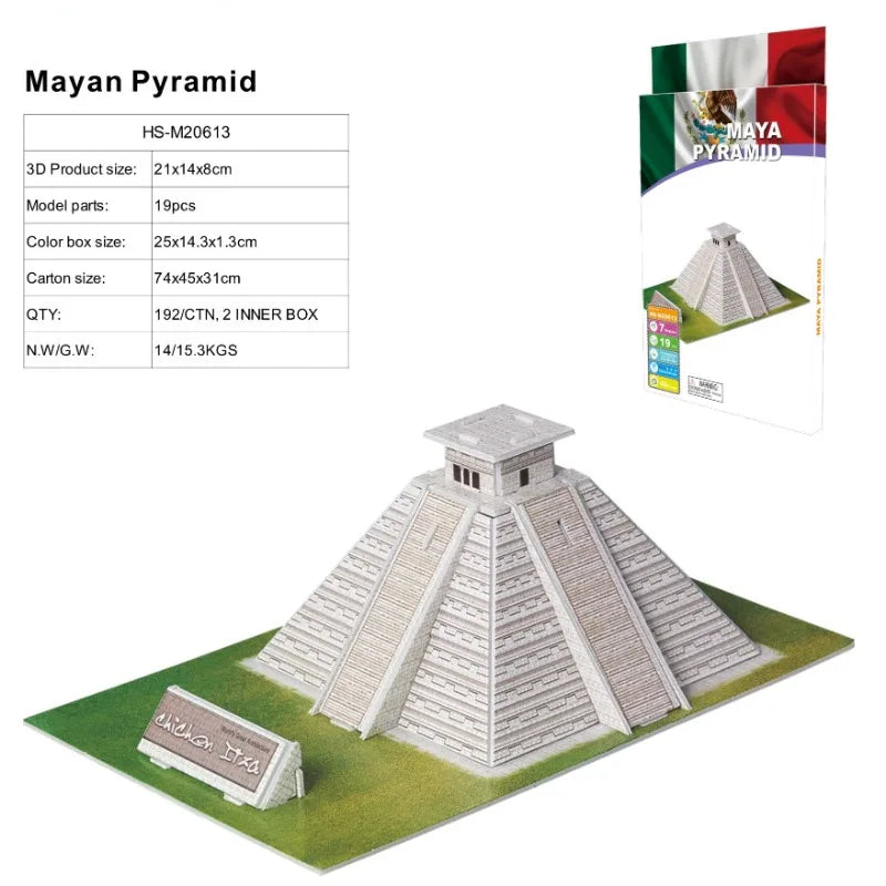3D World-famous Architectural Puzzle Big Ben Pisa Tower White House Kindergarden Toy Children Classroom Handmade Gifts Jigsaw