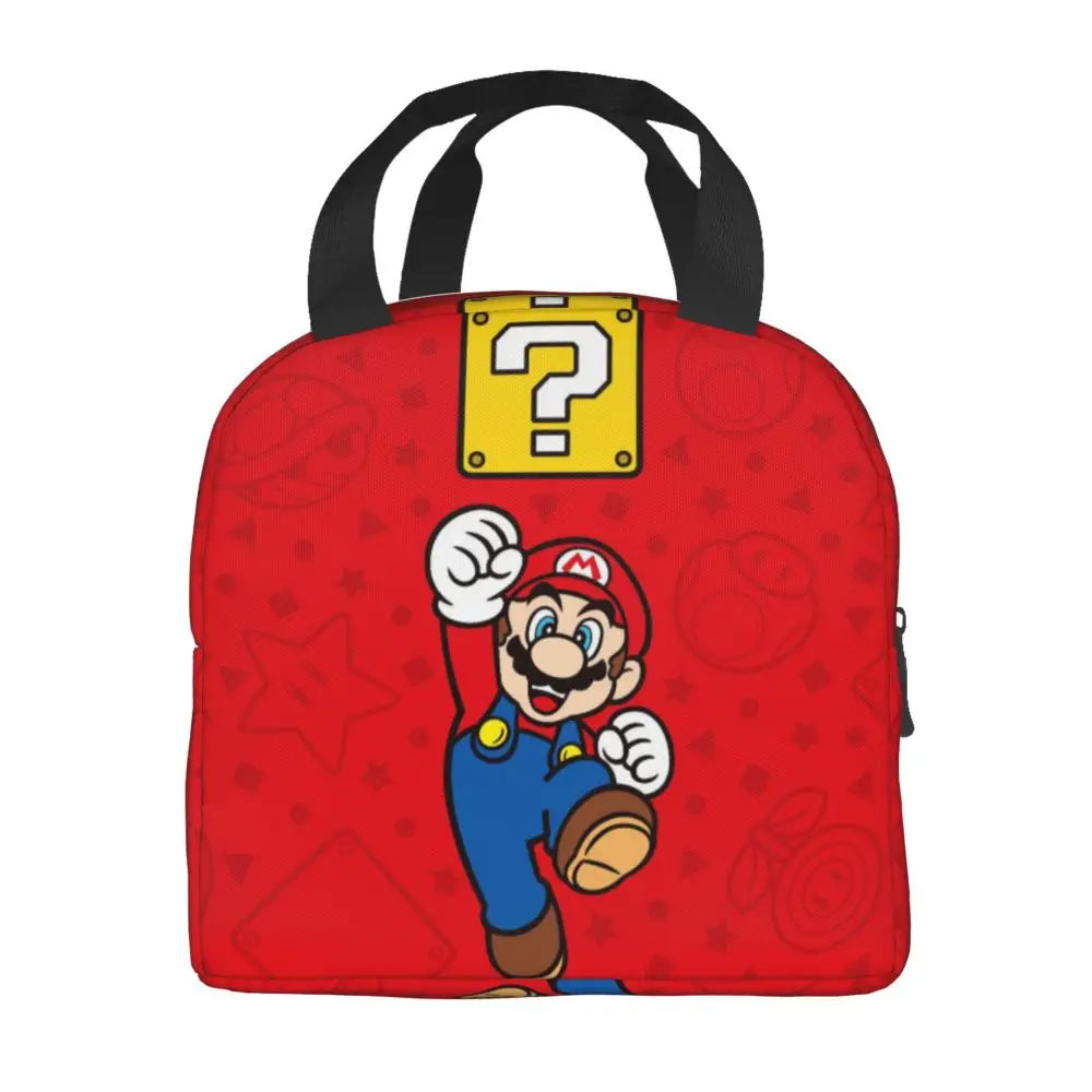Custom Mario Super Bros Insulated Lunch Bag Reusable Thermal Cooler Lunch Box M8