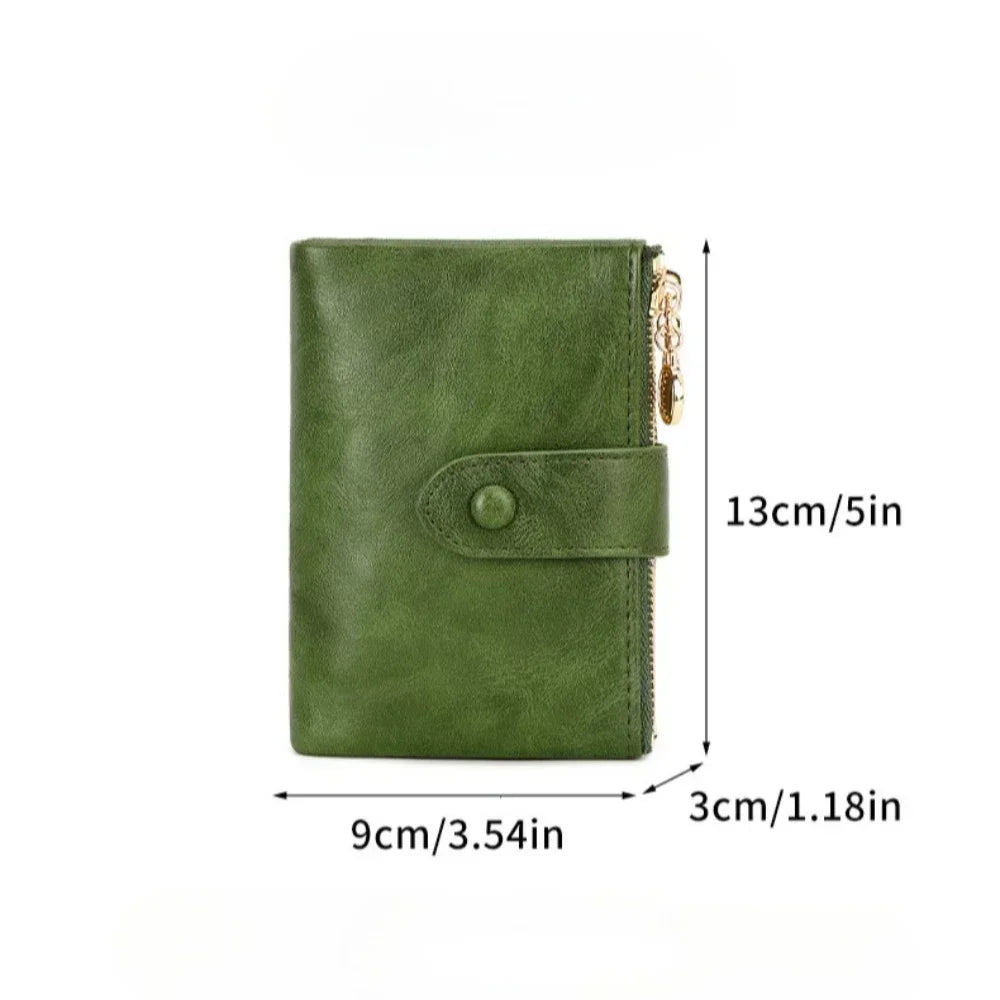 Women's Wallet Short Three Layer Large Capacity Double Zipper Card Holder ID Card Credit Bank Card Holder Money Purses for Women
