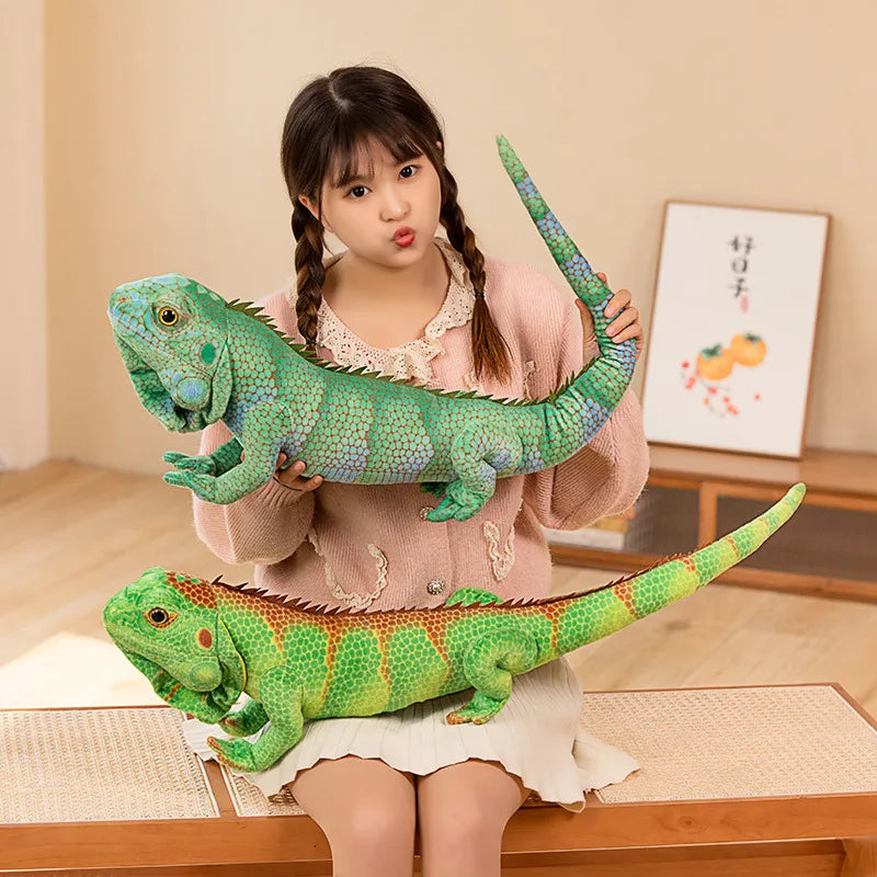 65/95cm Like Real Lizard Doll Plush Toy Stuffed Long Tail Green Wild Reptile Animal Plushie Peluche Boys Girls Birthday Gift
