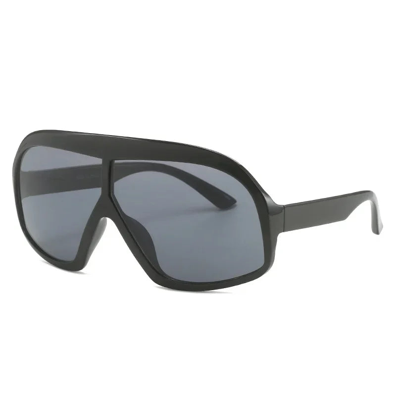 JNPCXI Fashion Oversized Pilot Sunglasses Luxury Yellow Lens Women Men UV400 Brand Designer One Piece Sun Glasses Shades