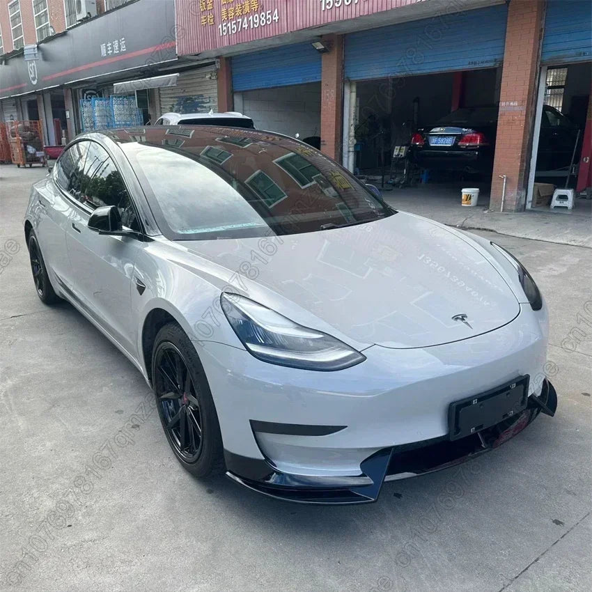 For Tesla Model 3 2017 2018 2019 2020 2021 2022 Car Front Bumper Lip Spoiler Splitter Diffuser Trim BodyKit Accessories Black