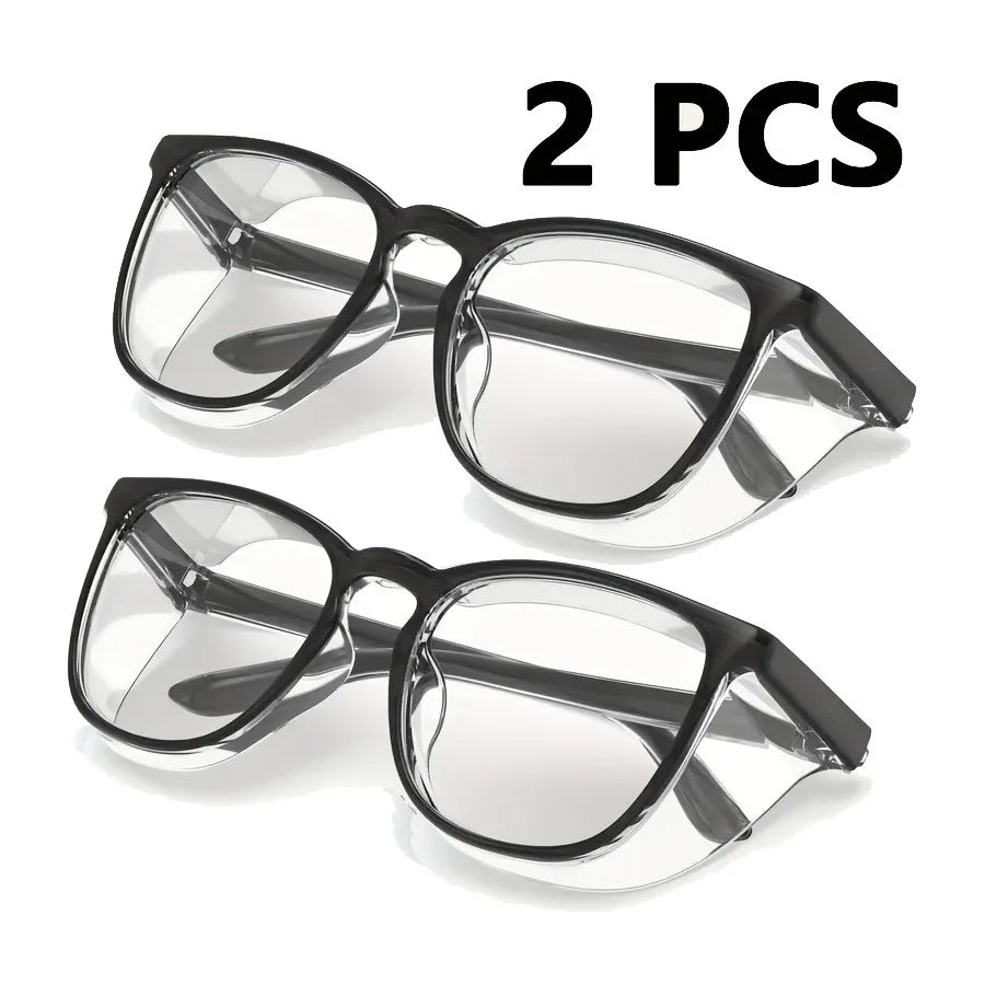 2pcs Fashionable Pink Transparent Box Women's Glasses, Full Frame Design, Transparent Lenses, Daily Casual Style