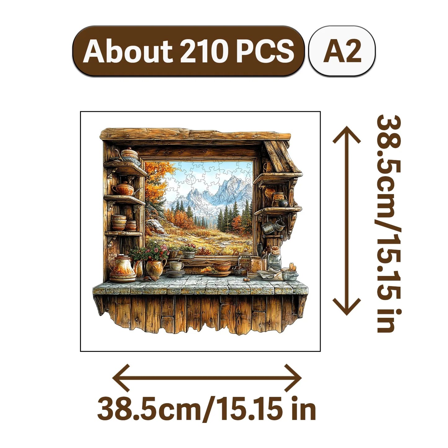 Rural Scenery Wooden Jigsaw Puzzle Wood Home Decor Painting Christmas and Halloween Gift Toy for Teen and Kid