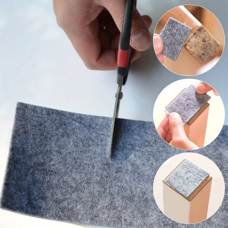 100cm/Roll Self-Adhesive Felt Furniture Leg Pad Anti-Slip Mat Floor Protector Wear-Resisting Table Chair Legs Sticky Back Bumper