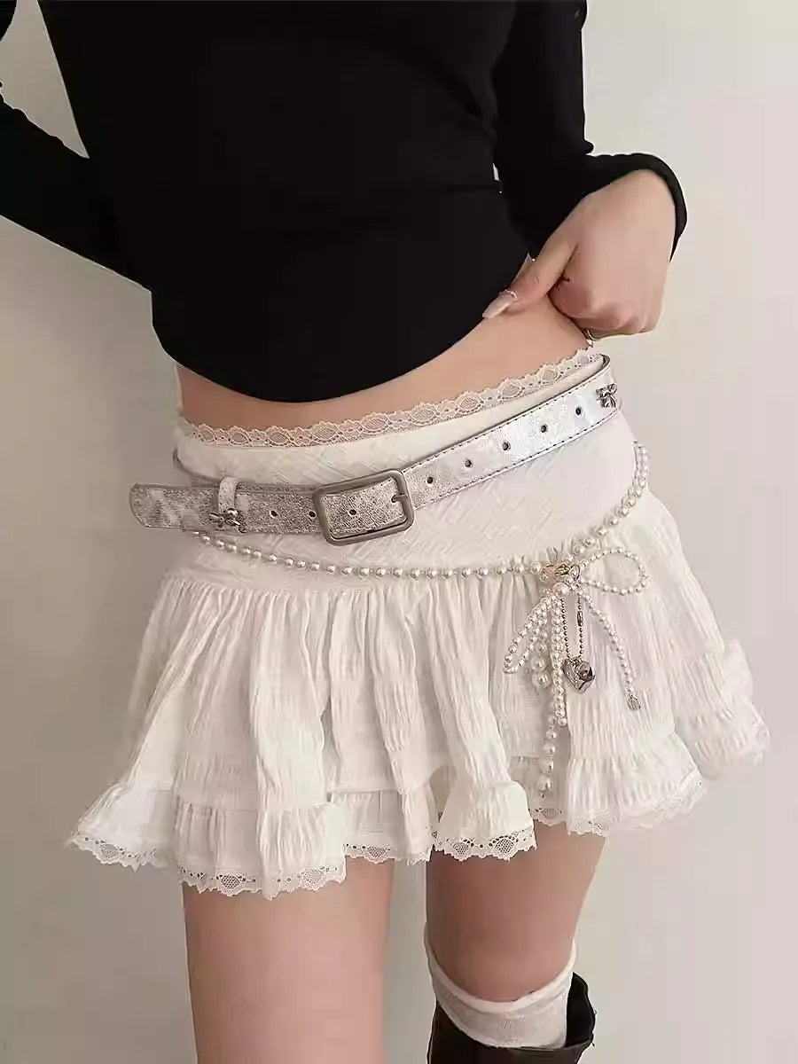 Bowknot Decorated Belt for Women 2025 New Korean Version INS Jeans With Skirts Simple And Versatile Minority