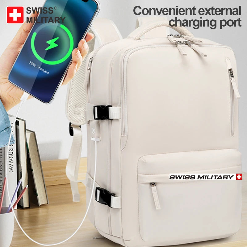 SWISS Backpack Multifunction Travel Backpack Shoe Storage Multilayer Luggage Bag