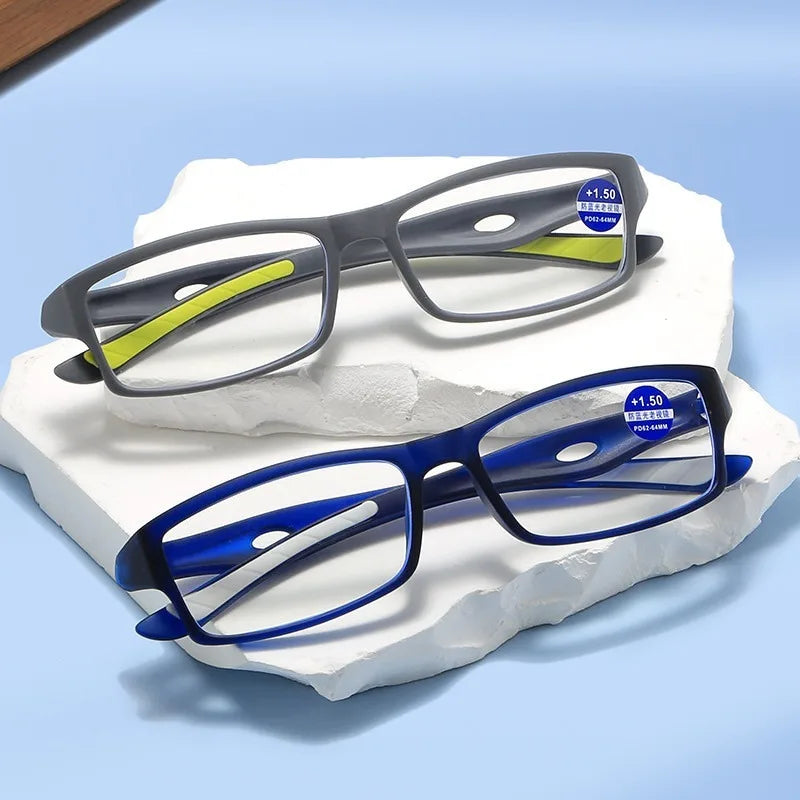 TR90 Sports Reading Glasses for Men Women Office Anti Blue Light Readers Eyewear Eye Protection Presbyopia Eyeglasses