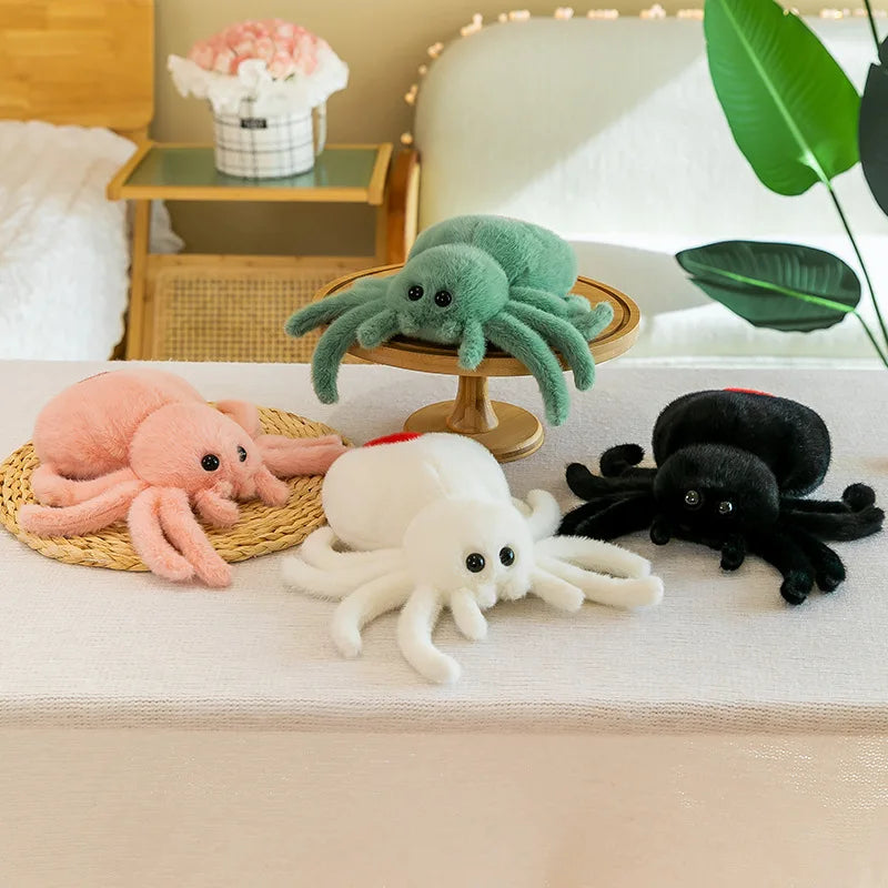 25cm Simulation Animals Realistic Color Spide Plush Toy Soft Stuffed Animal Cartoon Little Spider  Plushi Doll for Kid Xmas Gift