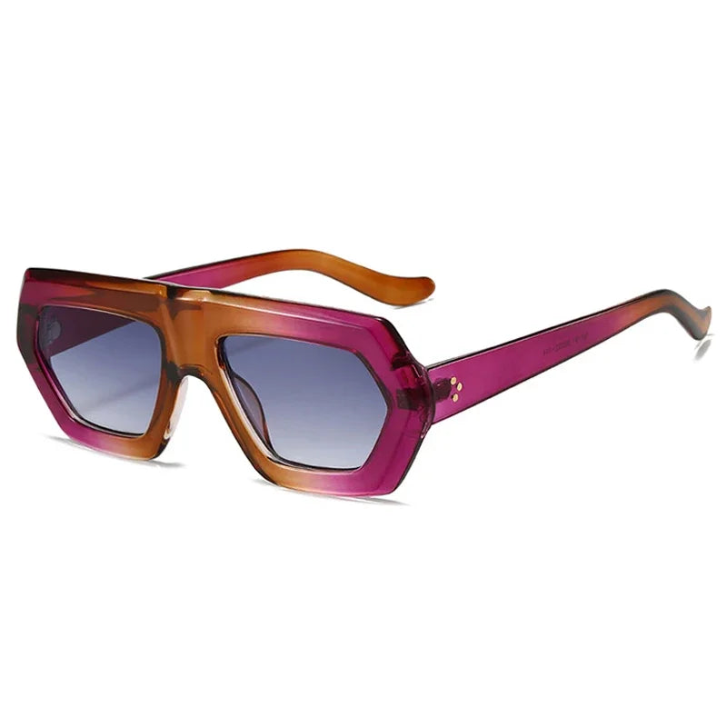 JNPCXI Fashion Square Women Gradient Sunglasses Leopard Shades Retro Men Clear Lens Glasses Frame UV400