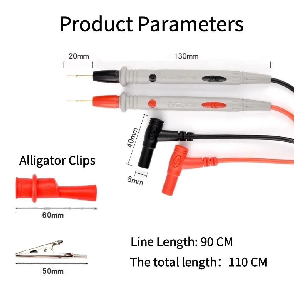 1000V 20A Multimeter Test Leads Probes Banana Plug, 24K Gold Digital Multimeter Probes Electrical Test Probe for most Multimeter
