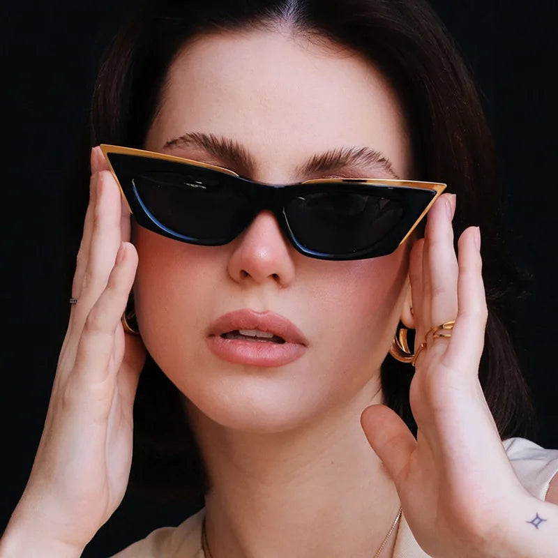 JNPCXI New Cat Eye Women Sunglasses Fashion Brand Designer Shades UV400 Trending Men Yellow Sun Glasses