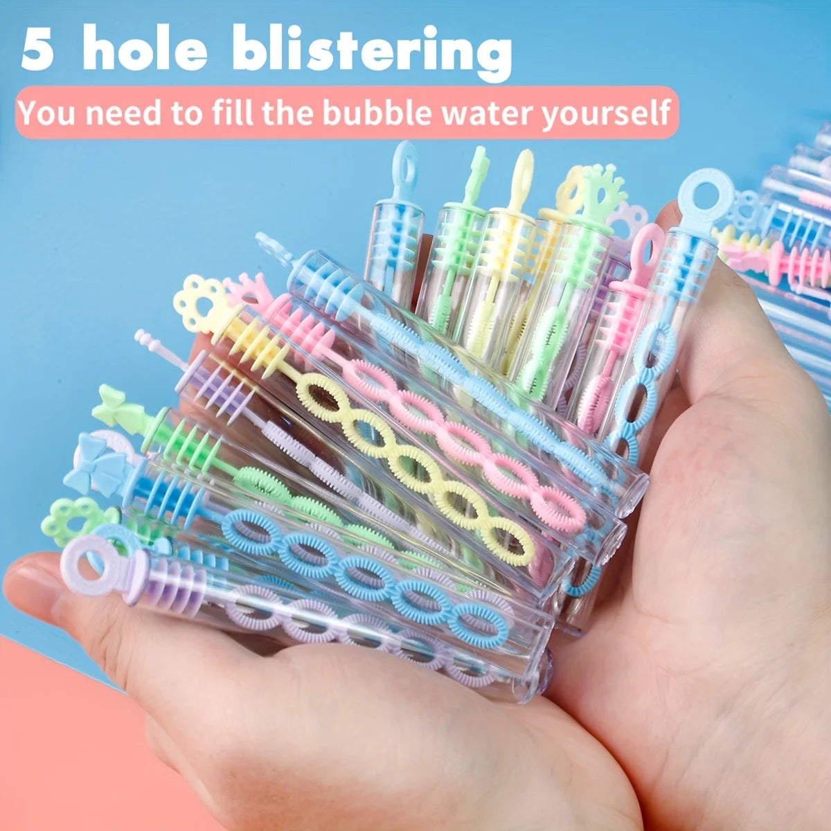 10/20/30pcs Multi-Hole Mini Colorful Bubble Sticks for Festive Parties, Plastic,No Liquid Included, Ideal for Outdoor Activities